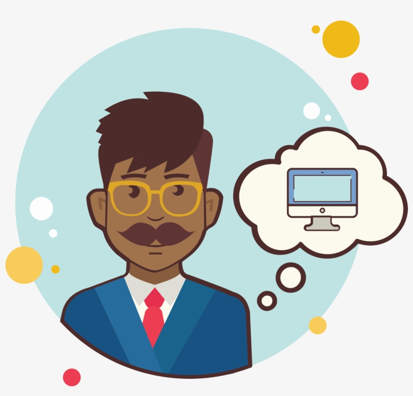 Man With Monitor Icon, transparent png #7249146