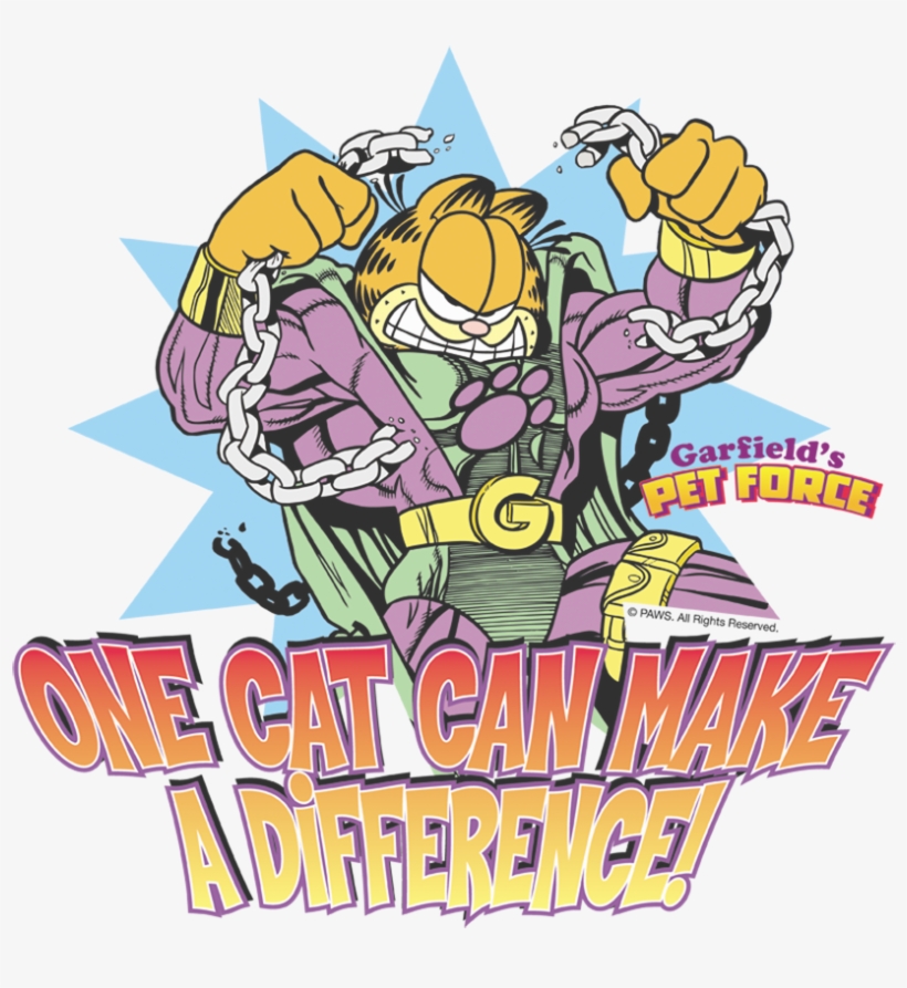 Garfield Make A Difference Pullover Hoodie, transparent png #7251535
