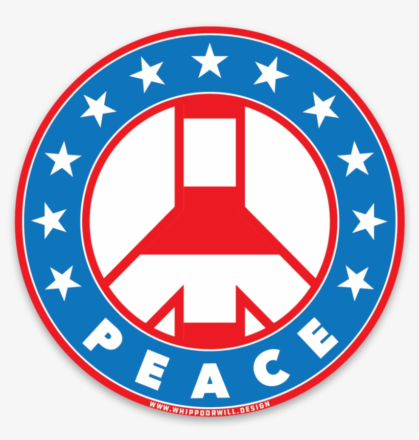 3" Stars N Stripes Peace Sign Sticker, transparent png #7256914
