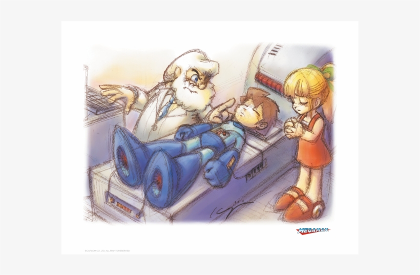 Mega Man Lithograph Concept Artwork, transparent png #7261127