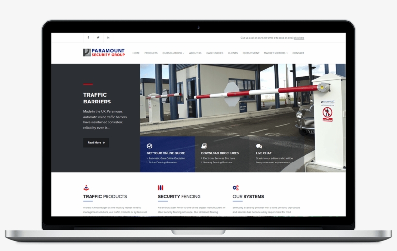 Paramount Security Group Website Design Laptop View, transparent png #7266683