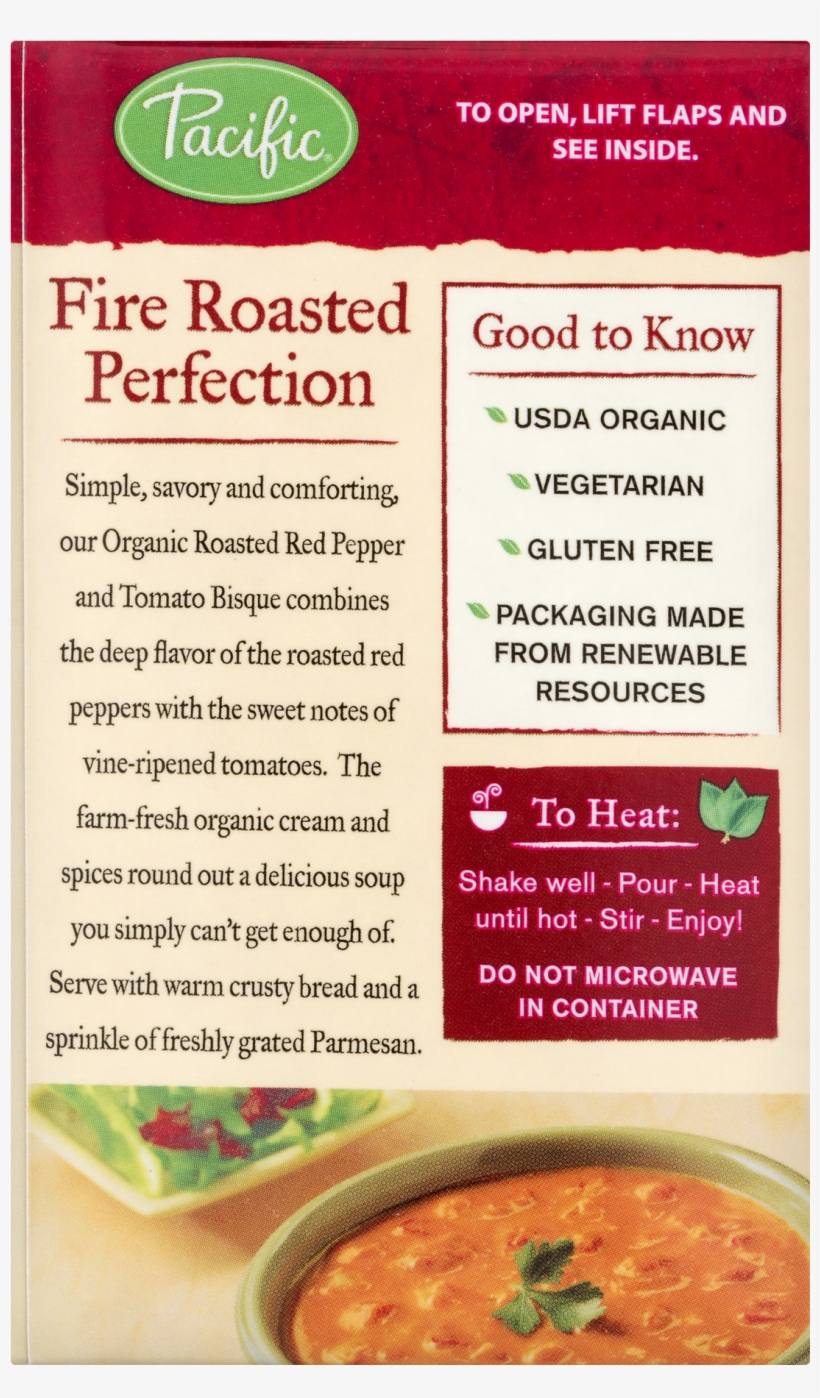 Pacific Foods Organic Roasted Red Pepper And Tomato, transparent png #7268008