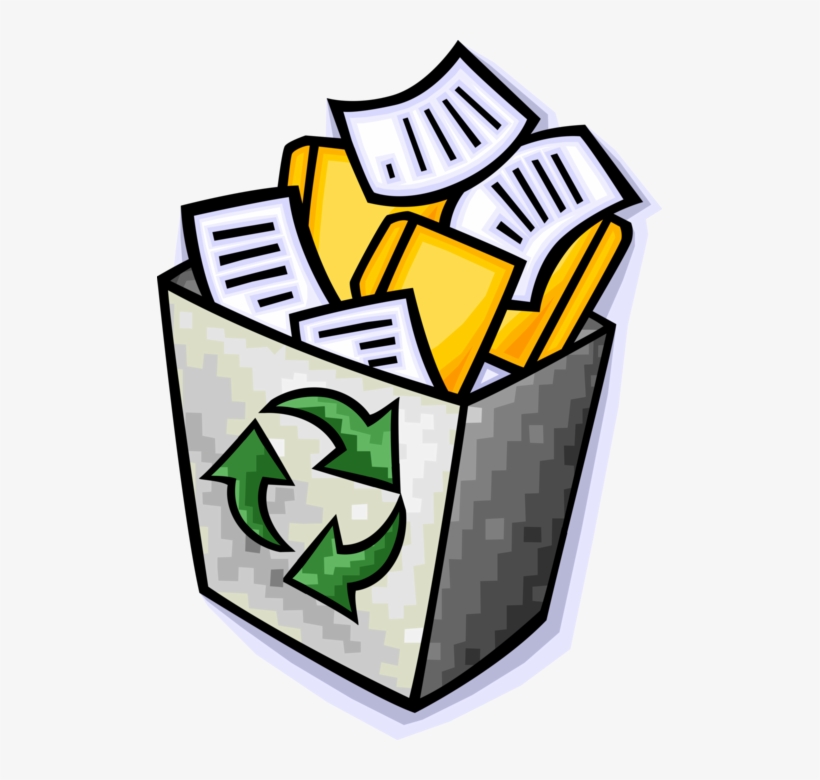 Vector Illustration Of Recycle Bin Container Holds, transparent png #7270972