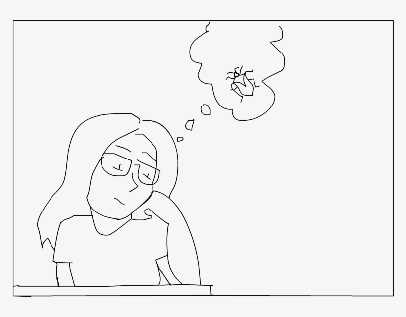 Girl Thinks Of Stink Bug, transparent png #7278264