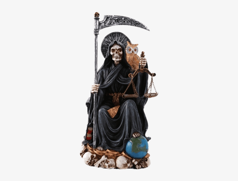 Seated Black Santa Muerte Statue, transparent png #7280362