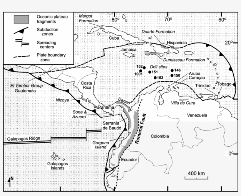Map Showing The Location Of Known Oceanic Plateau Fragments, transparent png #7280958