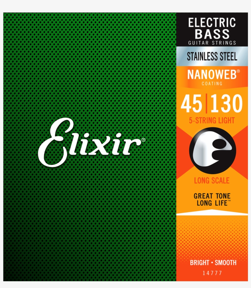 Cuerdas Para Bajo Eléctrico De 5 Elixir Nanoweb Stainless, transparent png #7285601
