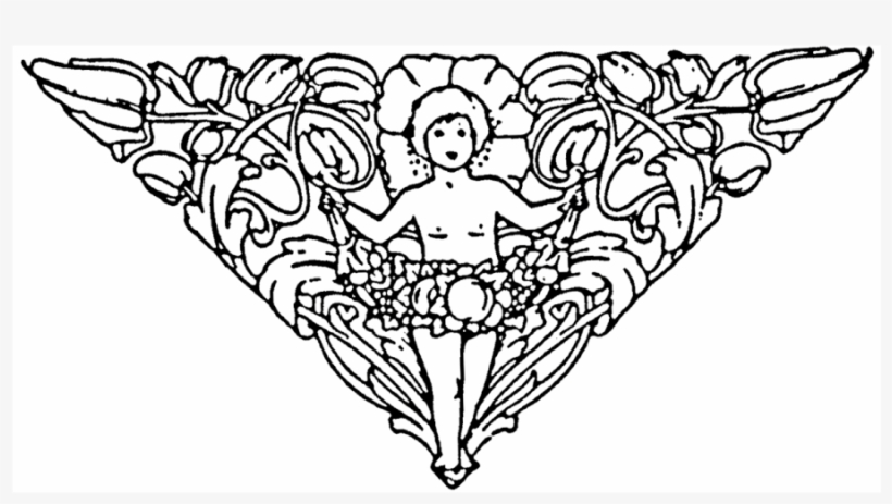 Cherub In Vines Rubber Stamp, transparent png #7292550
