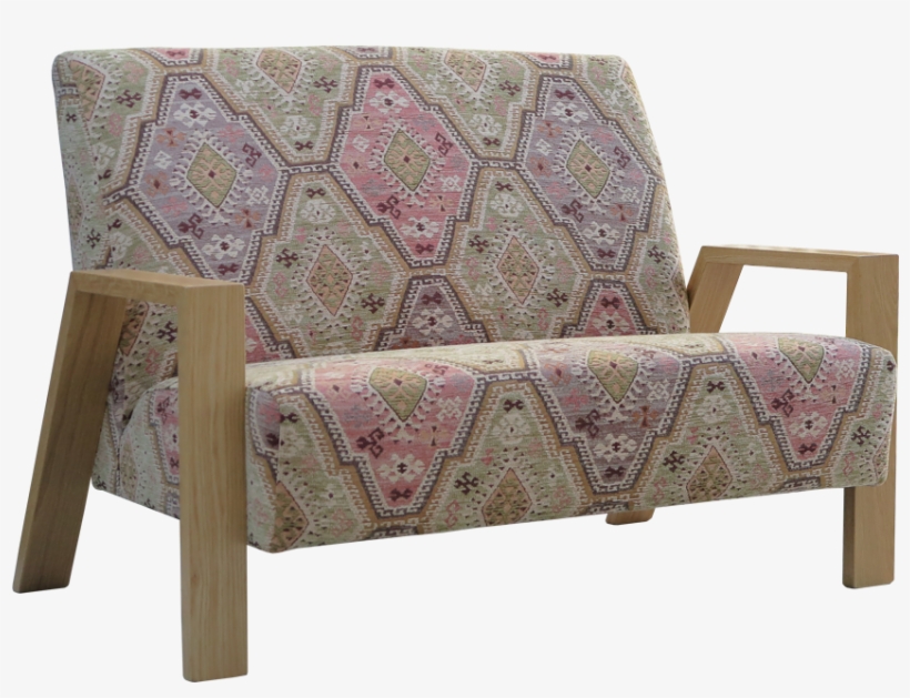 Beautiful Looking 2 Seater With Wooden Arms Which You, transparent png #7296682