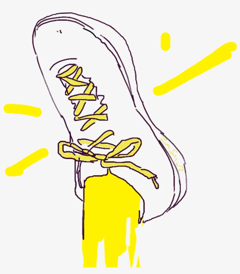 Shoe Digitaldrawing Digitalart Blacklines Yellow Png, transparent png #7298415