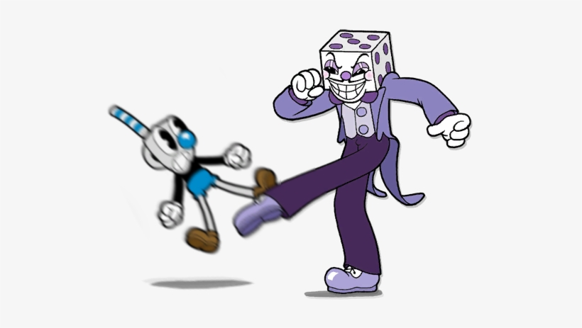 King Dice Kicks Mugman, transparent png. 