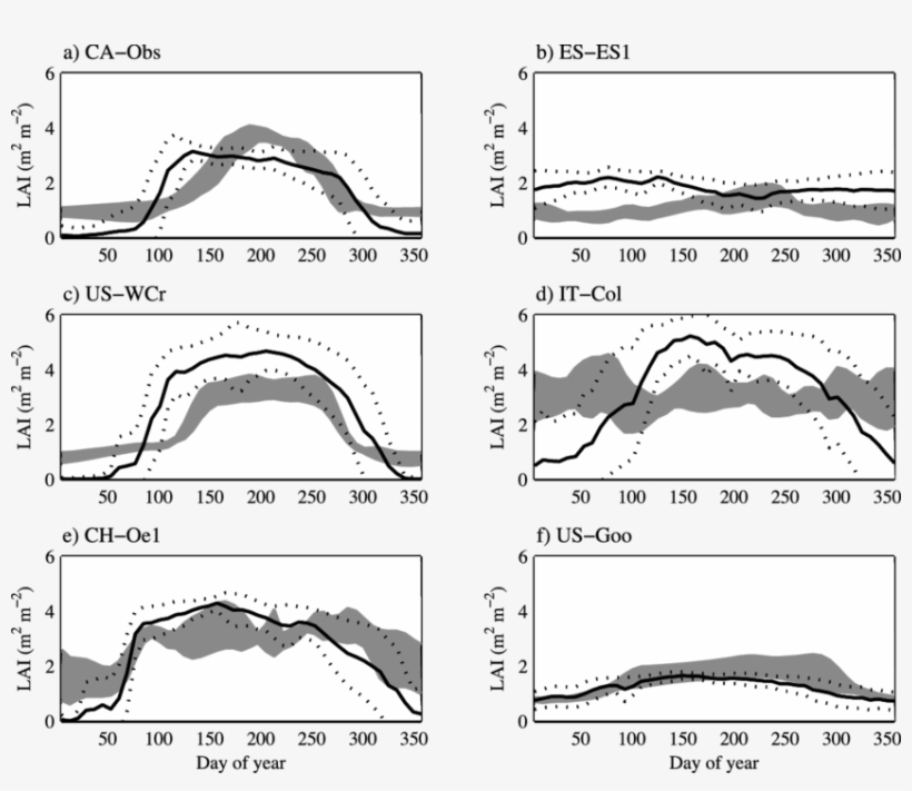 Examples Of The Average Seasonal Variation Of Lai F, transparent png #7298837
