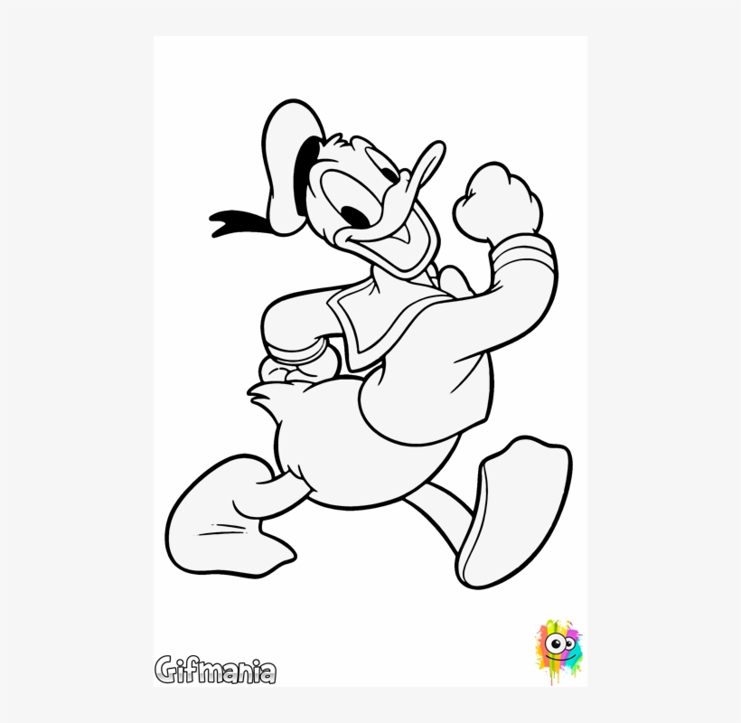 Drawing Donald Duck 94 - Donald Duck Silhouette Png, transparent png #730248