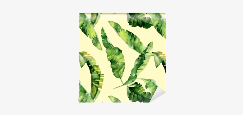 Seamless Watercolor Illustration Of Tropical Leaves, - Trident Home Essentails Double King Bedsheet - Aloha, transparent png #730950