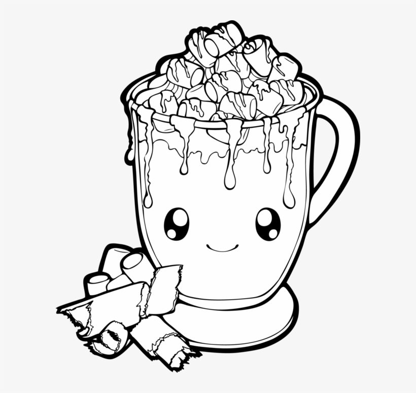 Chocolate Drawing Art - Drawing Of Hot Chocolate, transparent png #732366