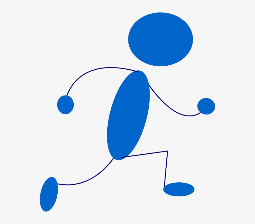 Blue, Stick, Symbol, People, Man, Sprint, Men, Running - Blue Man Clip Art, transparent png #733313