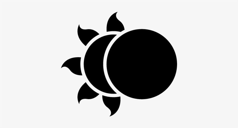Moon Partially Covering The Sun Vector - Sun And Moon Png, transparent png #733386