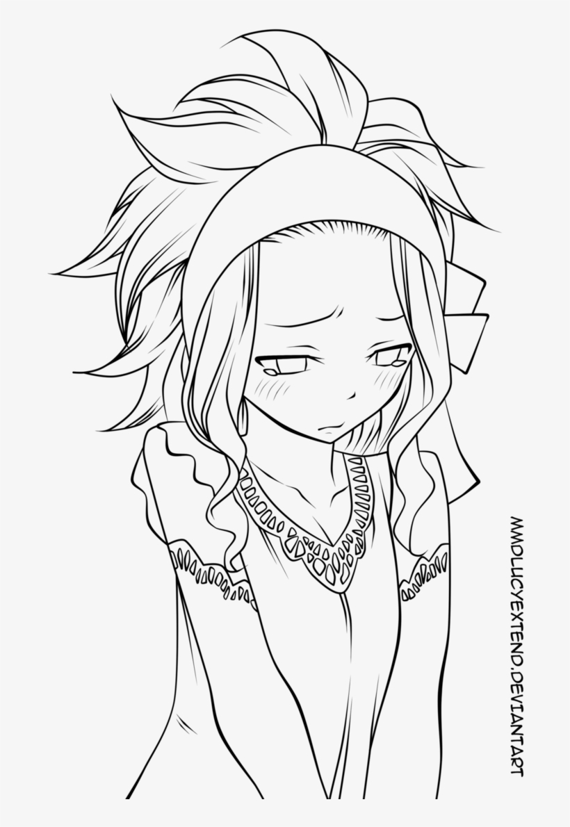 Crying Levy Lineart By Mmdlucyextend - Easy Line Art Anime, transparent png #733713