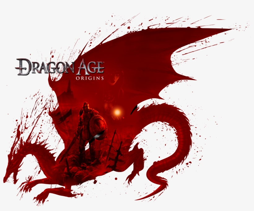 Reddragonwithlogo - Dragon Age Origins Logo, transparent png #734827