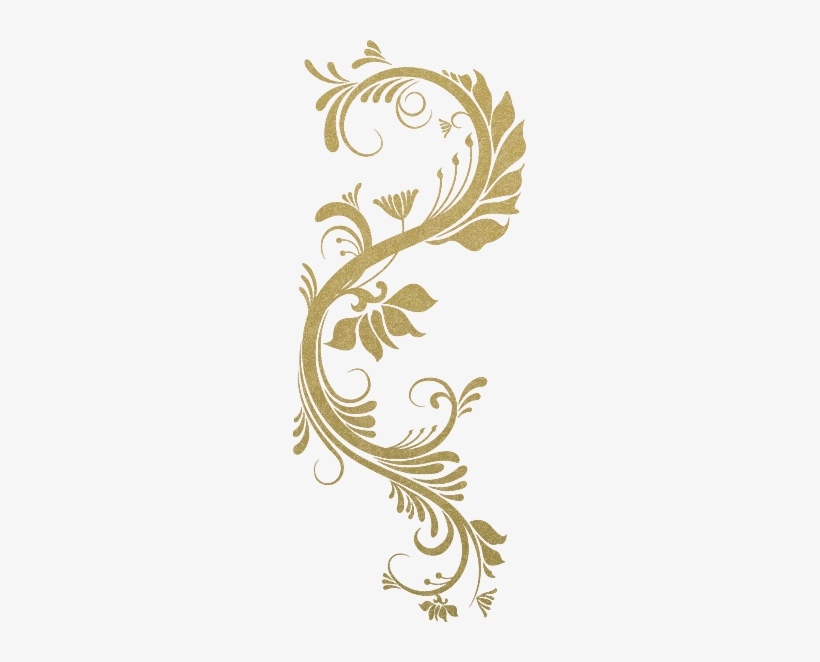 Goldsquiggle 276kb Mar 11 2011 - Floral Flower Wall Mural 17, transparent png #735144