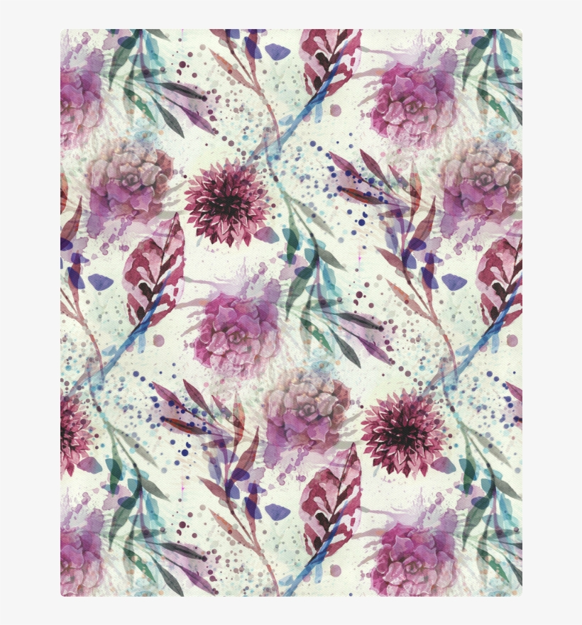 Watercolor Flowers Duvet Cover - Chrysanths, transparent png #735149