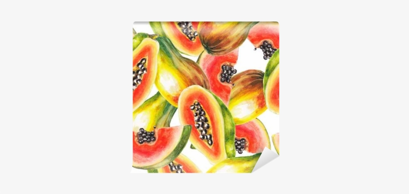Art Print: Lenavetka87's Watercolor Papaya Pattern,, transparent png #738616