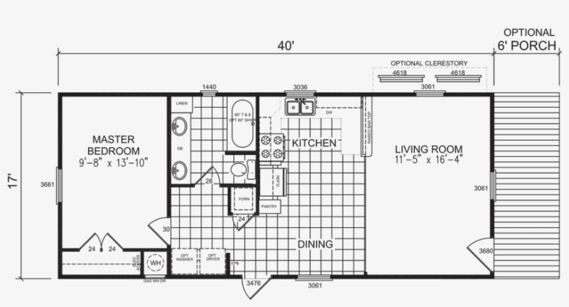 The Glen Rose Model Has 1 Bed And 1 Bath - Mobile Home, transparent png #738720