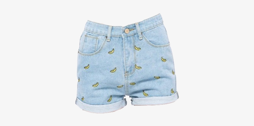 Banana Denim Shorts - Shorts, transparent png #738722