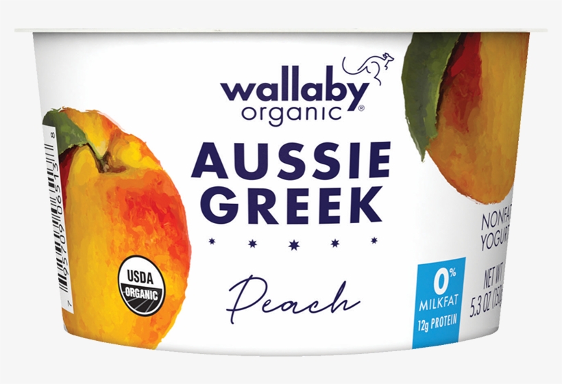 Peach Organic Greek Nonfat Yogurt - Wallaby Yogurt, transparent png #738823
