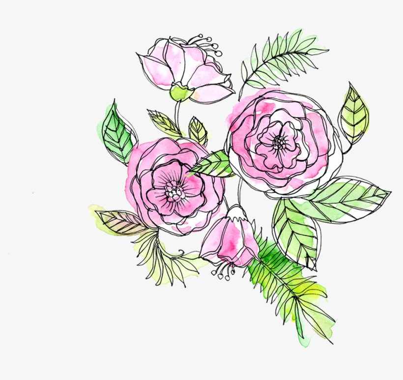 Watercolour Floral Illustration Surface Pattern Design - Garden Roses, transparent png #738846