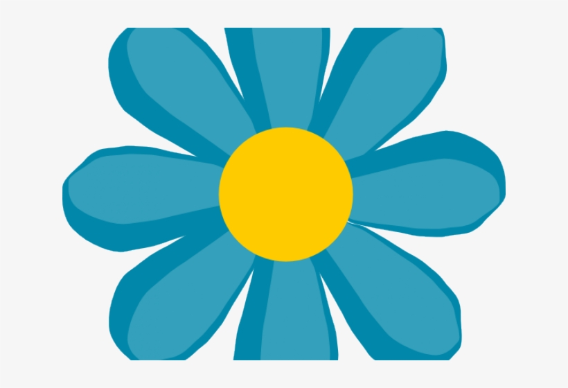 Petal Clipart Cute Blue Flower - Flower Clip Art, transparent png #738926