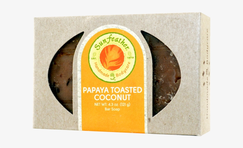 Sun Feather Papaya Toasted Coconut Soap Bar-4 - Sunfeather - Merry Go Round Soap, Bar (masterpack/4, transparent png #739811