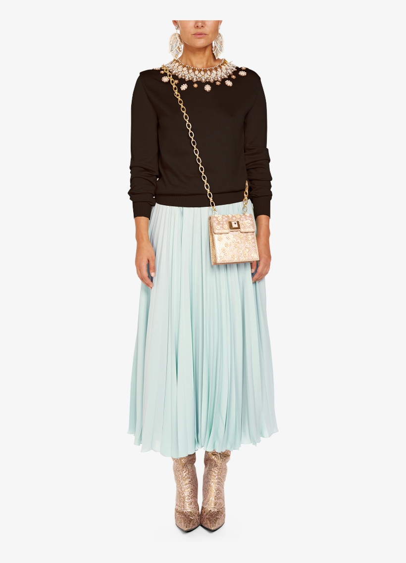 Pleated Midi Skirt - Overskirt, transparent png #739812