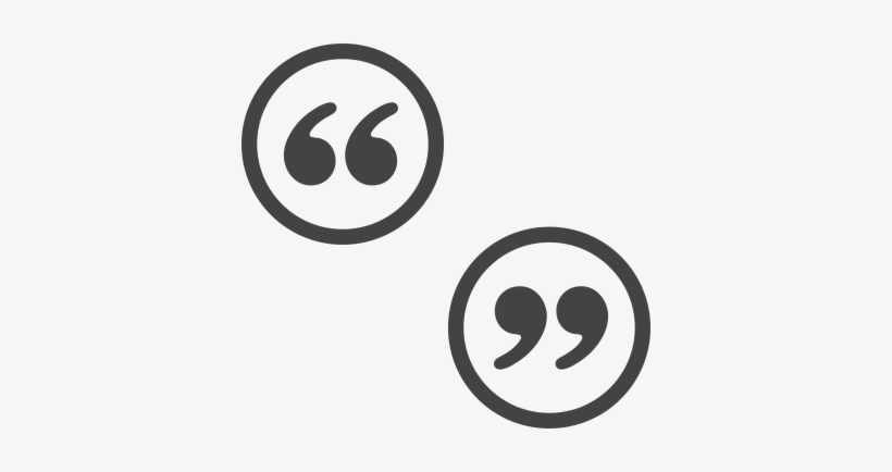 Grey Quotation Marks In Grey Circles Positioned Diagonally - Quote Marks In Circle Png, transparent png #739832