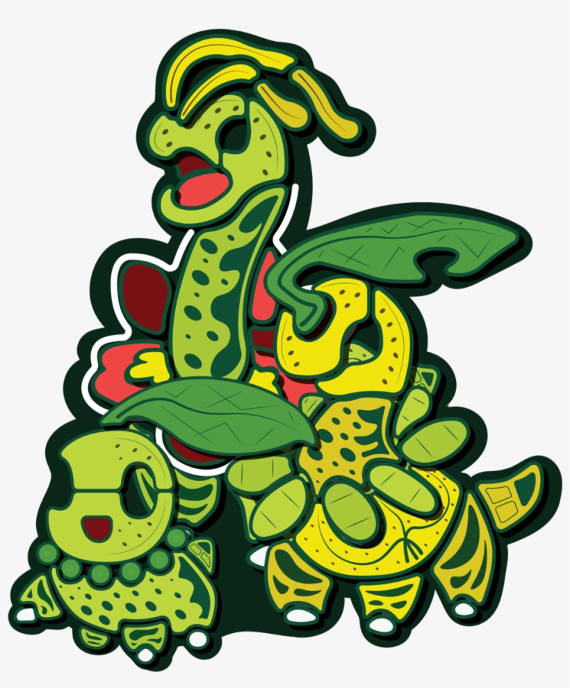Chikorita Family Sticker, transparent png #7305599