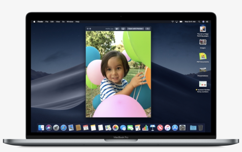 A Mac Desktop With A Quick Look Window Open And Desktop, transparent png #7310437