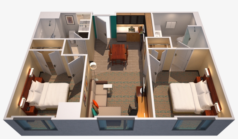 Spacious Two Bedroom Suite With King Beds In Both Bedrooms,, transparent png #7317989