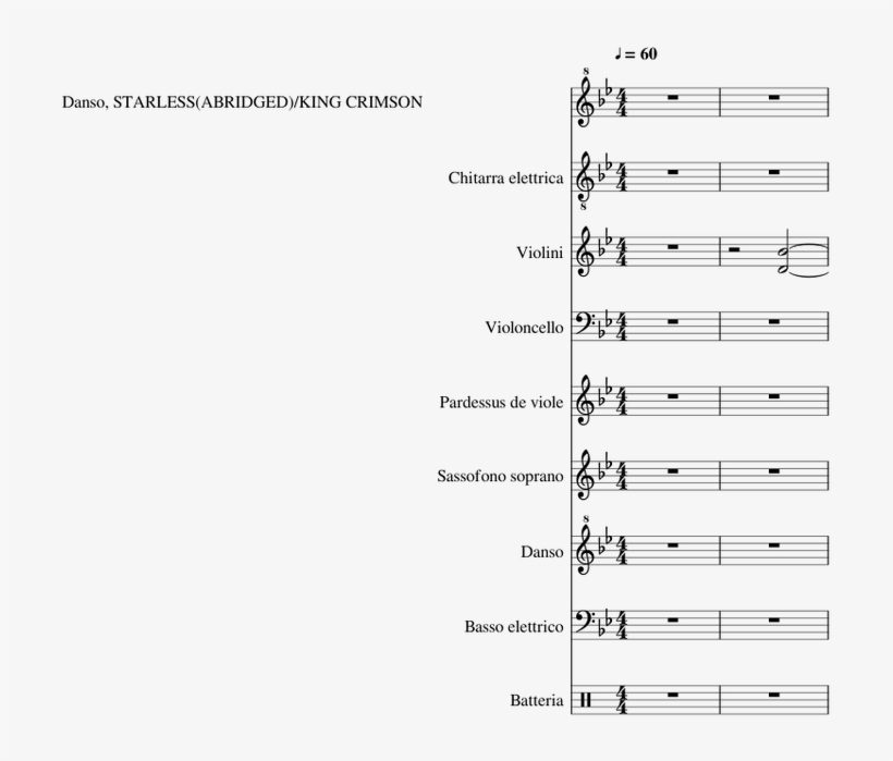 King Crimson Starless Sheet Music For Violin, Other, transparent png #7320437