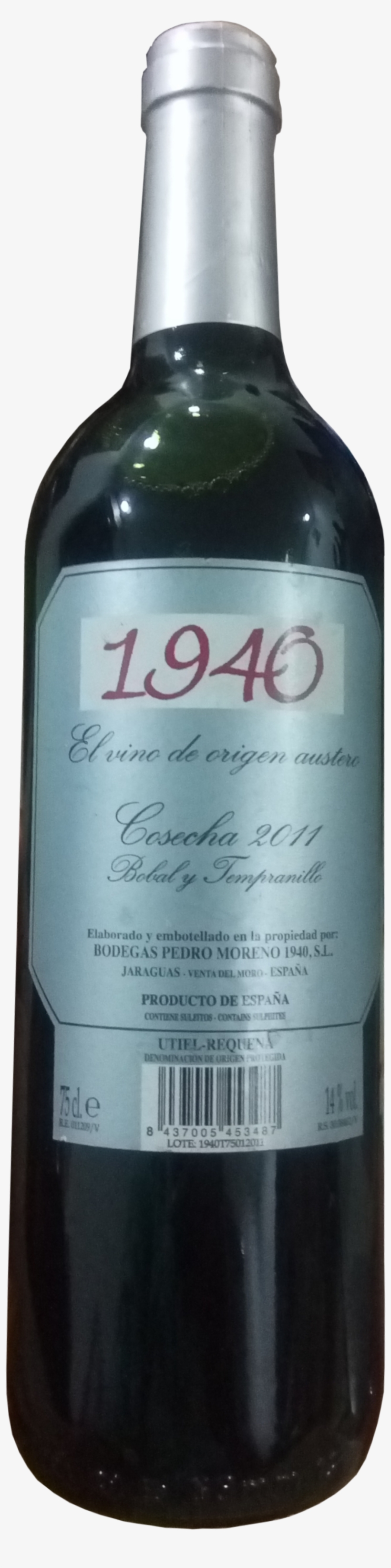 1940 Elvino De Origen Austero Wine, transparent png #7320674