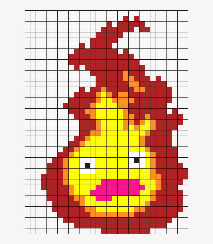 Calcifer Perler Bead Pattern, transparent png #7322946