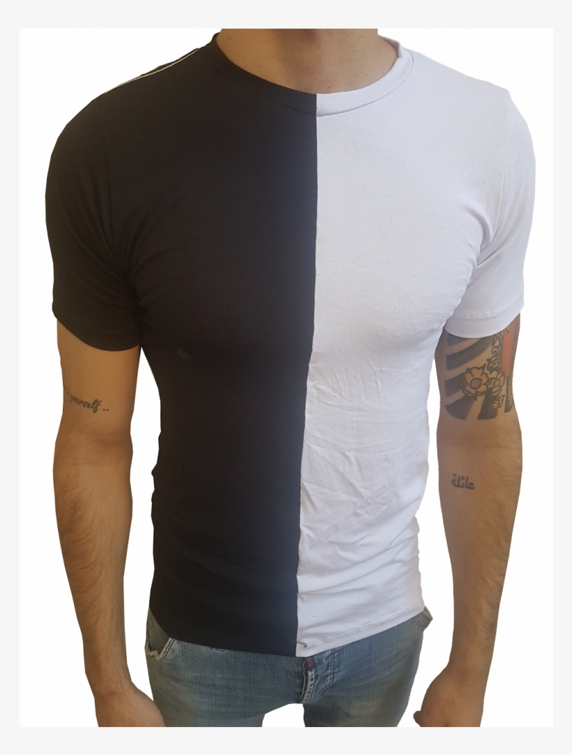 Camiseta Masculina Gola Careca Duas Cores Manga Curta, transparent png #7325069