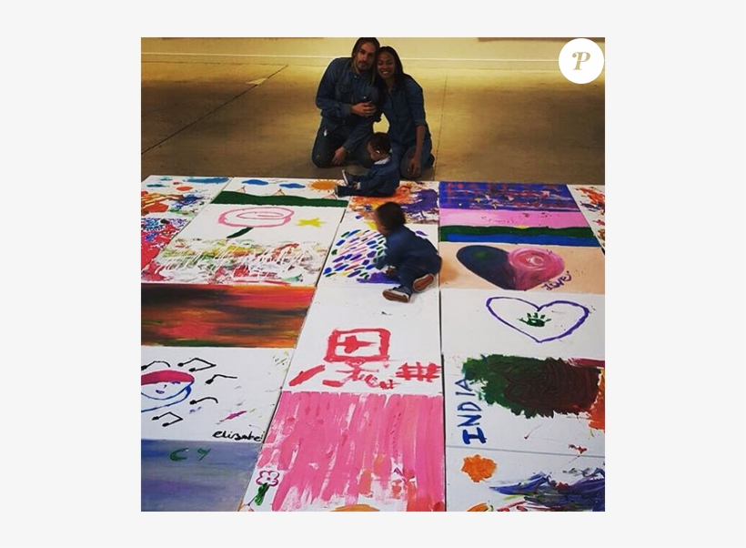 Zoe Saldana, Son Mari Marco Perego Et Leurs Jumeaux, transparent png #7333166