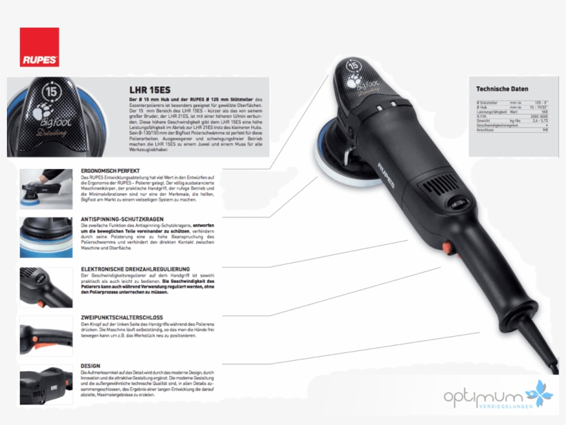 Rupes Bigfoot Lhr 15 Es Poliermaschine, transparent png #7334621