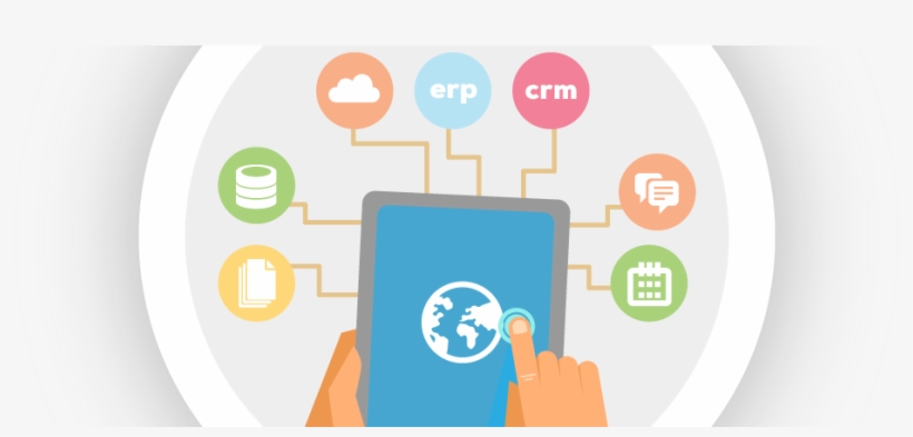 Illustration Of A Tablet Surrounded By Icons That Represent, transparent png #7335151