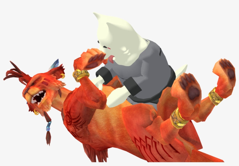 Lesser Dog Gives Red Xiii A Tummy Rub, transparent png #7337293