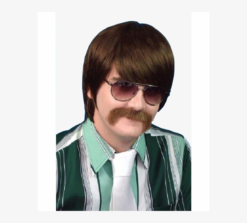70's Guy Wig Brown, transparent png #7339065