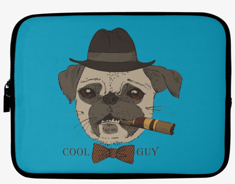 Cool Guy Pug Laptop Sleeves, transparent png #7339121