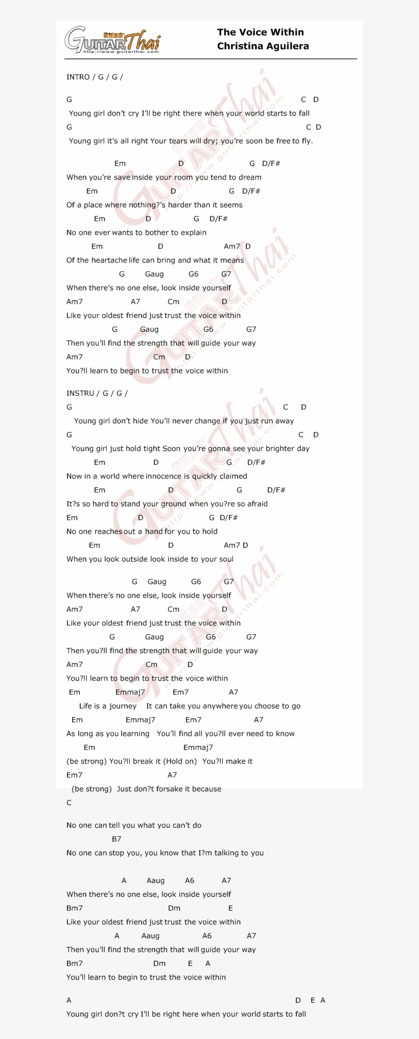 คอร์ด The Voice Within, transparent png #7343277