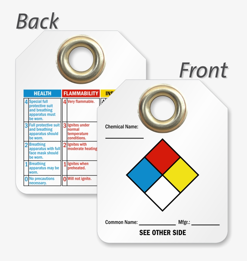 2 Sided Nfpa Hazardous Material Tag, transparent png #7346452