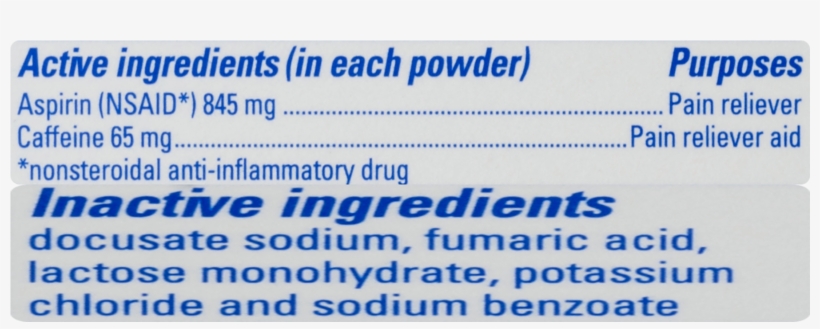 Bc Fast Pain Relief Aspirin Powder Stick Headaches, transparent png #7347358